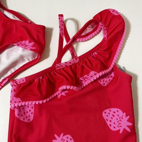Cat & Jack Pink Strawberry Tankini Bikini 2 Piece Swimsuit Girls Size 2T NWT - Picture 3 of 9